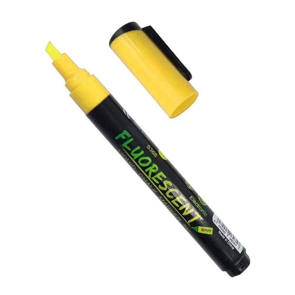 

LED Writing Board Whiteboard Pen Erasable Highlighters Dust Free Liquid Chalk Marker Pen yellow