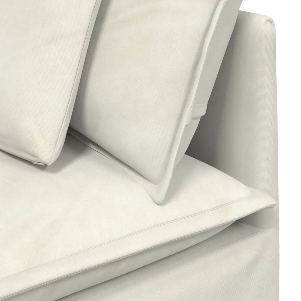 Modular Sofa Corner Module with Cushions Cream 100 Cm