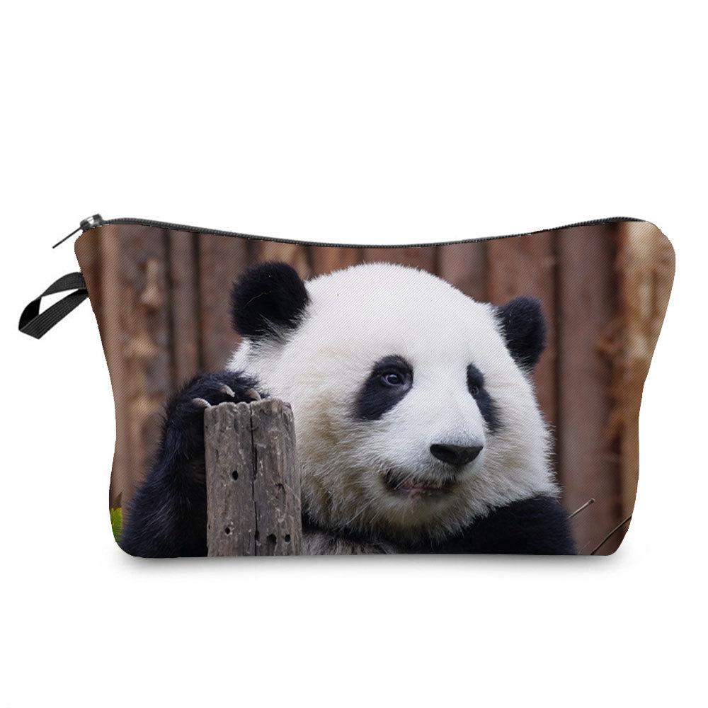 Women  Panda Print Cosmetic Bag Toiletries Organize Travel Storage Case KTB