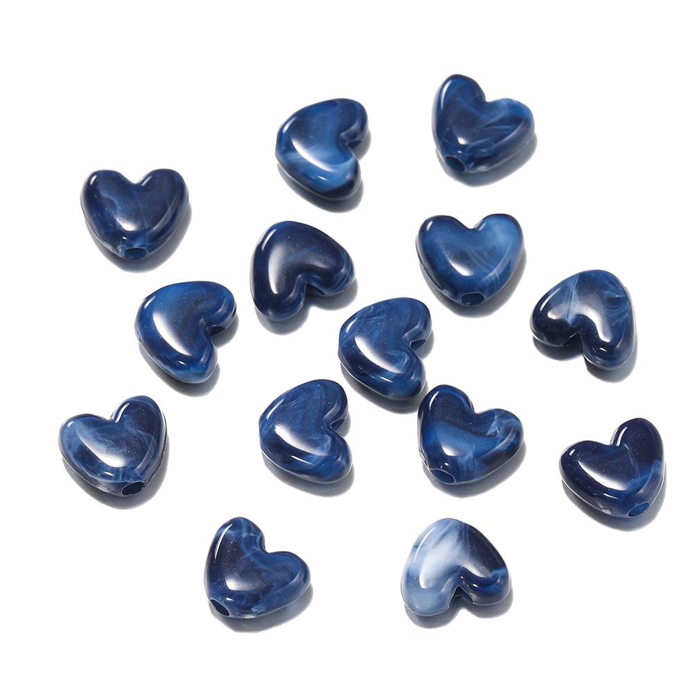 50pcs/Lot 8mm Acrylic Heart Bead Imitation Stone Loose Spacer Beads for DIY Bracelet Necklace Jewelry Making Accessories