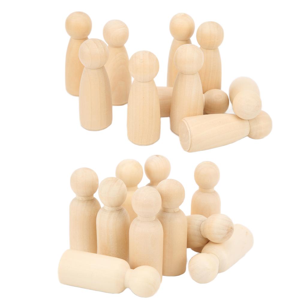 10 Pcs Wooden Peg Doll 75mm 3.0in Safe BurrFree Develop HandsOn Skills DIY Accessories for Decoratio