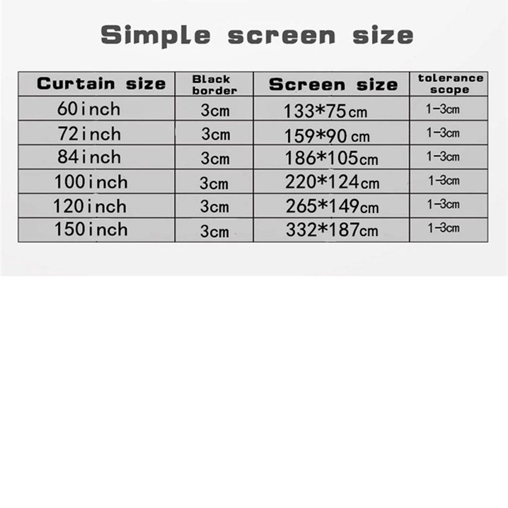 16:9 3D 60/72/84/100/120/150inch 16:9 Foldable HD Projector Screen Anti-Crease Projection Movies Screen New