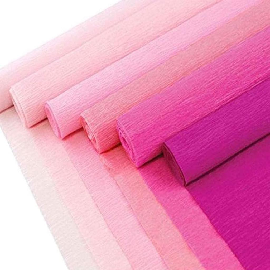 Premium Italian Crepe Paper Rolls 8ft Length 20in Width Pink