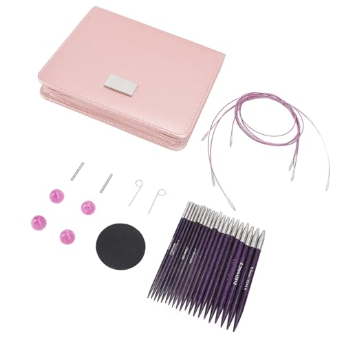 TOPINCN 10-Pair Interchangeable Circular Needles and Cable Kit, 3.0-6.5mm, Knitting Needle Set for Sweaters, Hats, and Socks