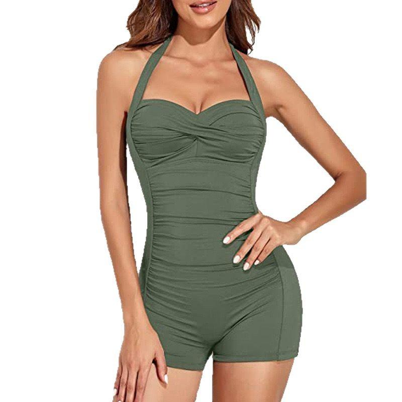 Costum de baie nou dintr-o piesă pentru femei, sexy, mărime mare, costum de baie uni