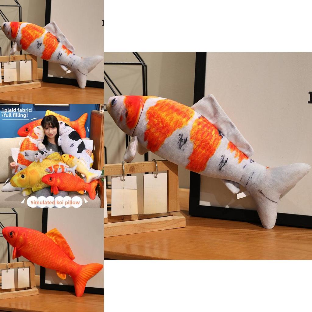 Red Koi Fish Plush Doll With Short Plush Material And Fluffy Structure For Living Space Decor