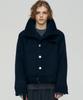 Finsdruck Alpaca Highneck Cropped Blouson (Dark Navy)