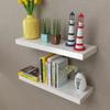 Day and Night - Day and Night Floating Wall Shelves 2 Pcs White MDF for Books/DVD