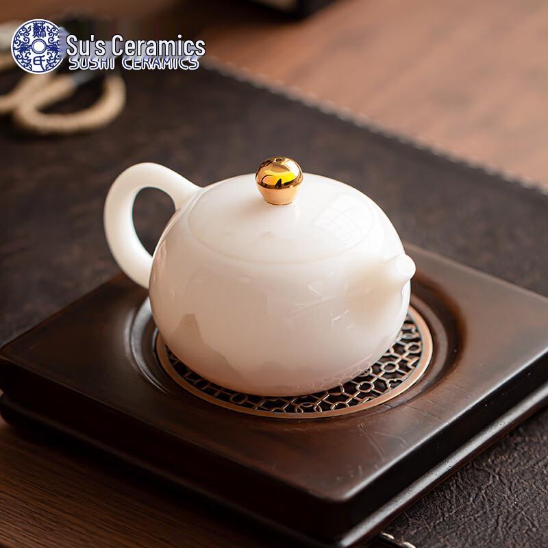 

Sushih Ice Jade Porcelain Xishi Teapot - Light Ink Autumn Mountain
