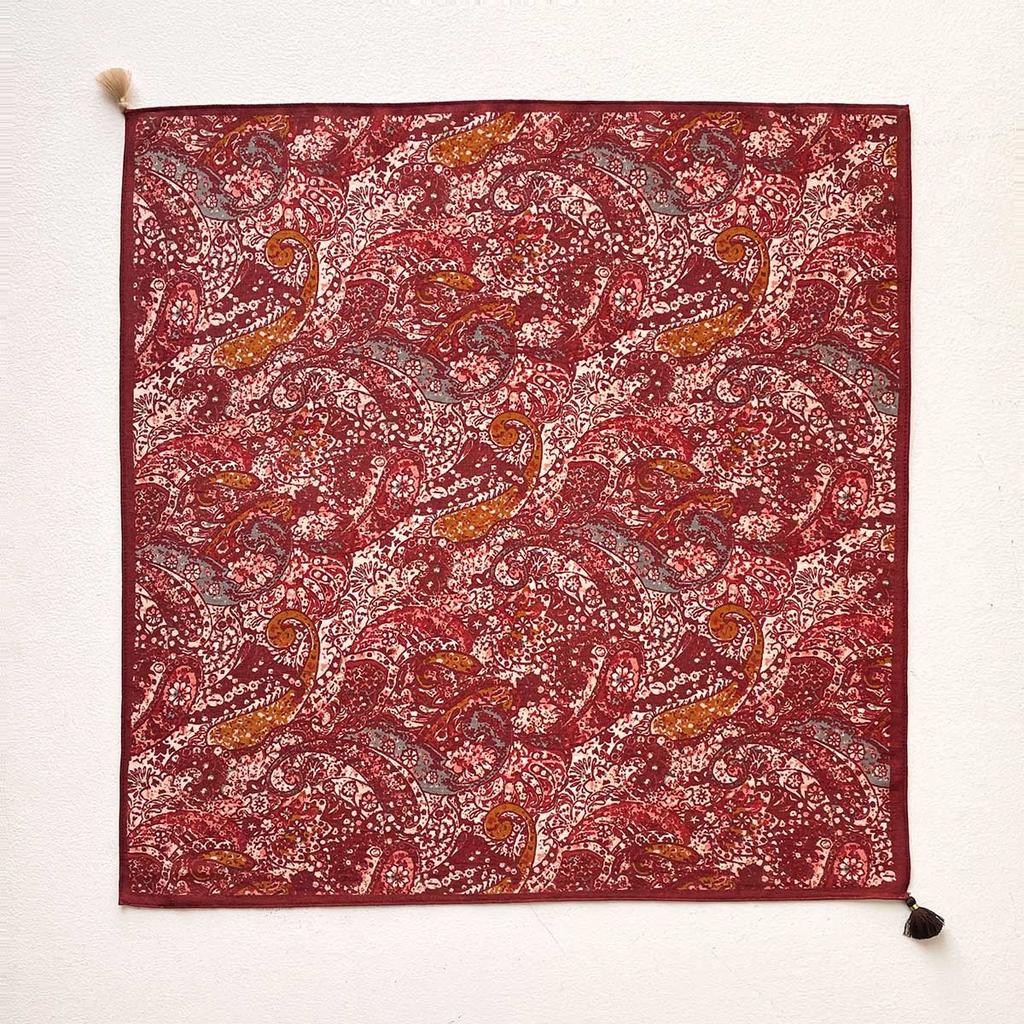 1116 Spring and Summer New Versatile Retro Paisley Cashew Flower Pendant Medium Square Towel Women's Neck Multi-functional Decoration