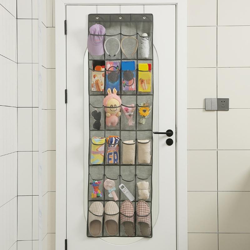 24/28 Grid Wall-mounted Shoes Organizer Rack Over the Door Hanging Storage Holder Rack Bedroom Closets Shoes Storage Bag