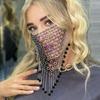 Bling Face Cover Fishing Net Masquerade Mask Delicate Rhinestone Mask  Wedding
