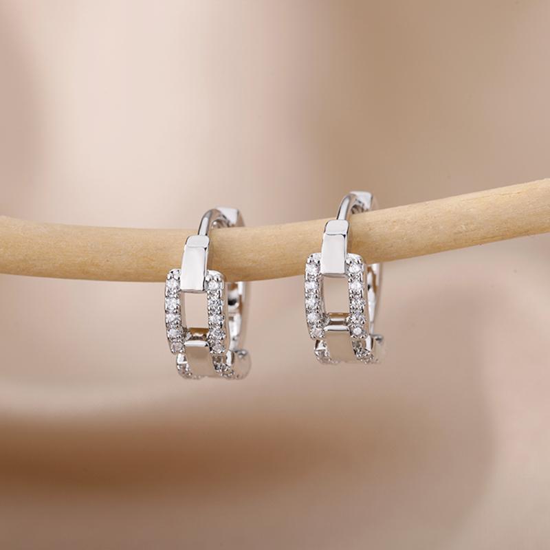 Boucles d'oreilles créoles esthétiques en acier inoxydable zircon pour femmes Boucles d'oreilles punk couleur cuivre Goth Piercing Boucles d'oreilles zircon pour femmes 2024