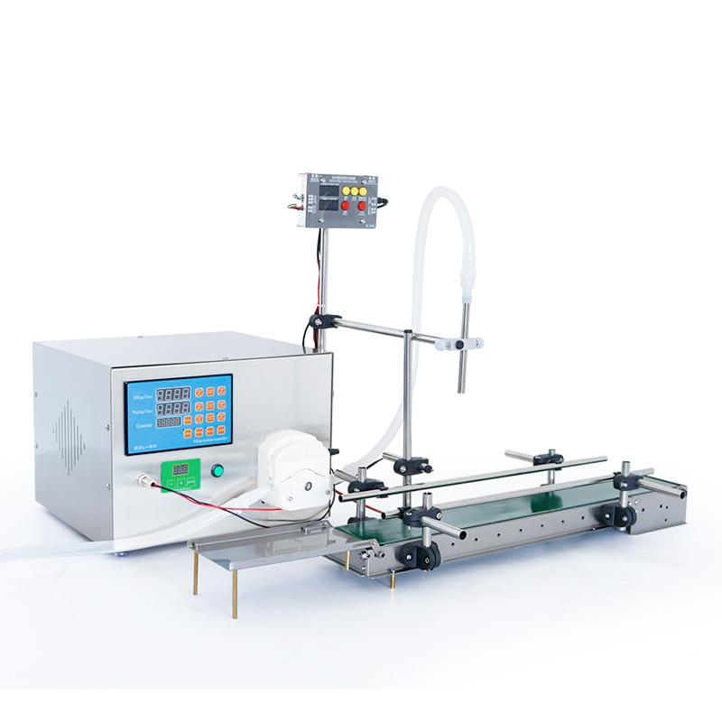 ZONESUN ZS-DTPP80S Automatic Liquid Filling Machine Peristaltic pump Water Juice Milk Glass Bottle Filler 600mm Conveyor 110 volts