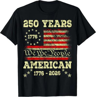 Flag Vintage 250 Years American 1776 2026 250th USA Tees T-Shirt