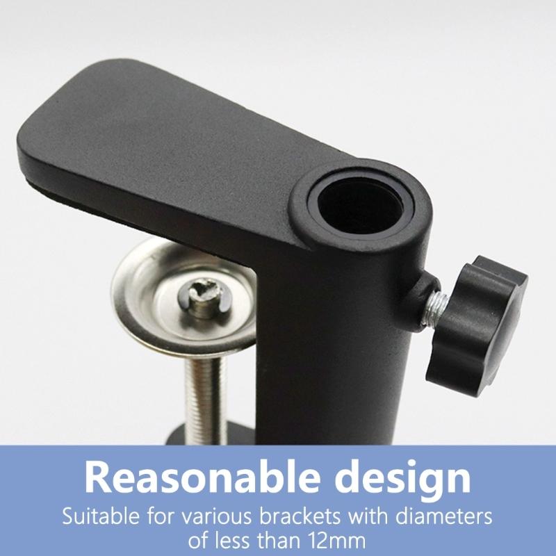 Desktop Microphone Stand Aluminum Base Heavy Duty C Clamp Stand Table Mount Clamp For Up To 55mm Desktop Thicknesses