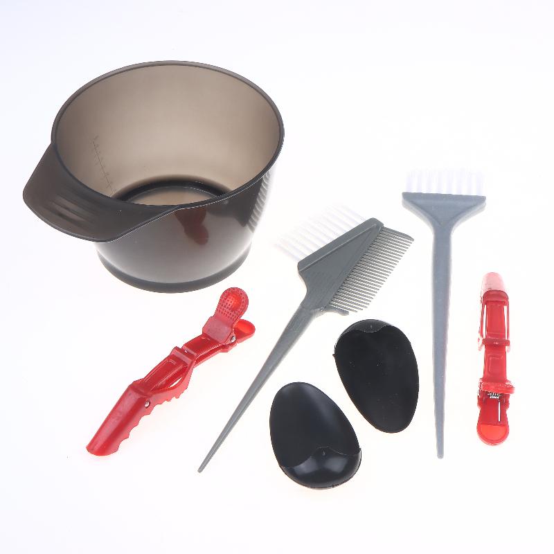 7Pcs Hairdressing Brushes Bowl Comb Clips Salon Hair Color Dye Tint Tool Set Hair Coloring Bleaching Dye DIY Tools