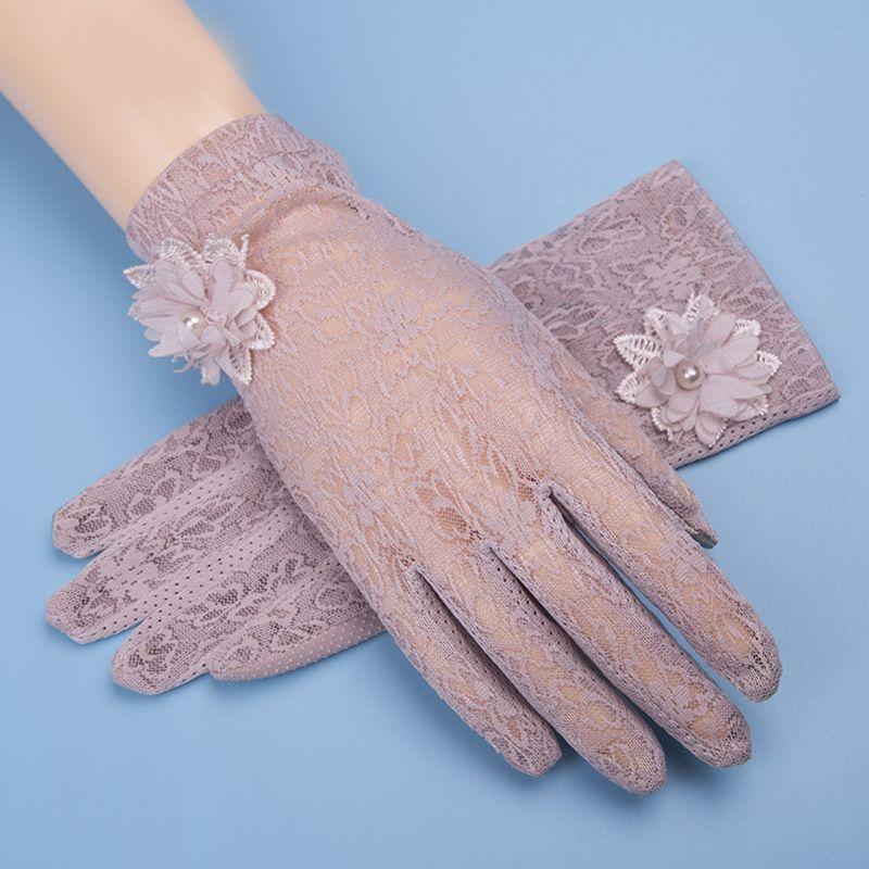 Women'S Summer Lace Gloves - Breathable, UV Protection for Driving & Outdoor Activities,Perfect for Sun Safety & Stylish Outfits, Summer Gloves