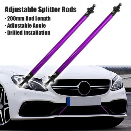 2 шт. 200 мм Регулируемый Разделитель Губы Переднего Бампера Стойка Стяжка Поддержки Фиолетовый