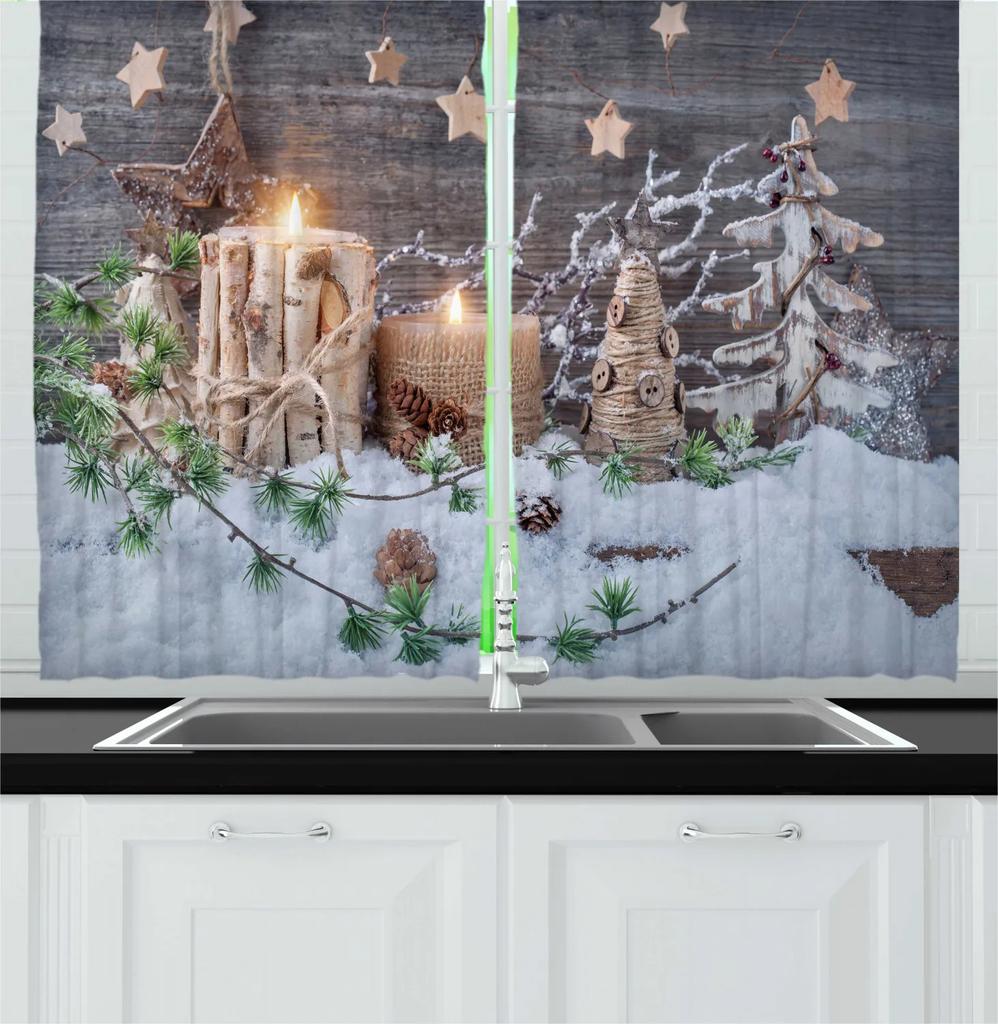 Christmas Theme Curtain Christmas Tree Bell Snowman Red and Green Matching Cloth Curtain for Bedroom Living Window High Shading