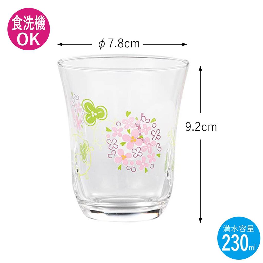 Toyo Sasaki Glass Decor Line Tumbler Set, Flower Violet, 230ml, Made in Japan, Dishwasher Safe, Glass Set, Glass Cup, G310-T295