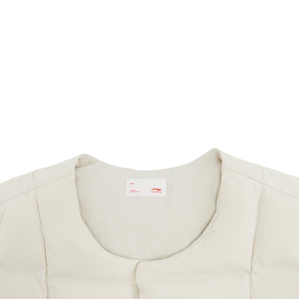 Li Ning Down Vests Men's Gravel White Gray Crew Neck Moderate AMRV075-1