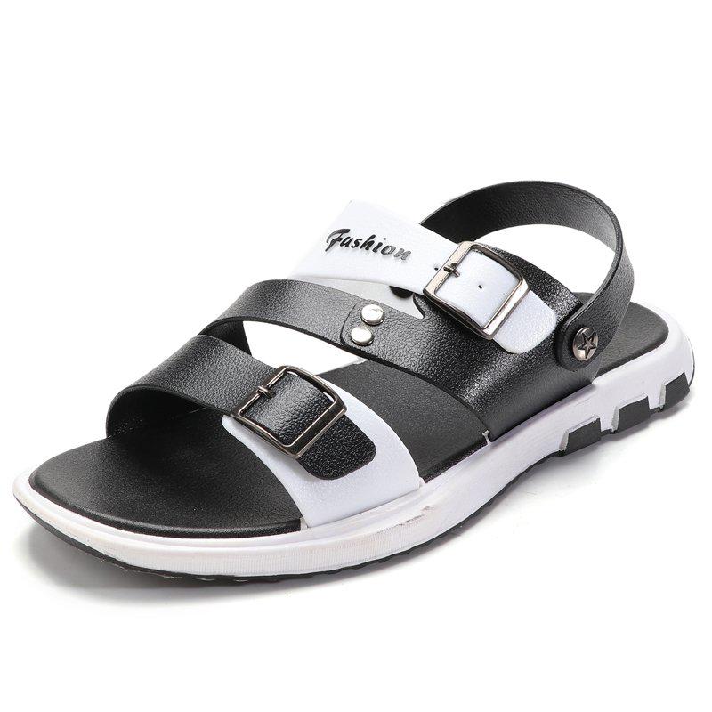 Летняя пляжная обувь, мужские трендовые повседневные нескользящие сандалии, мужские сандалии, обувь 44 чёрный