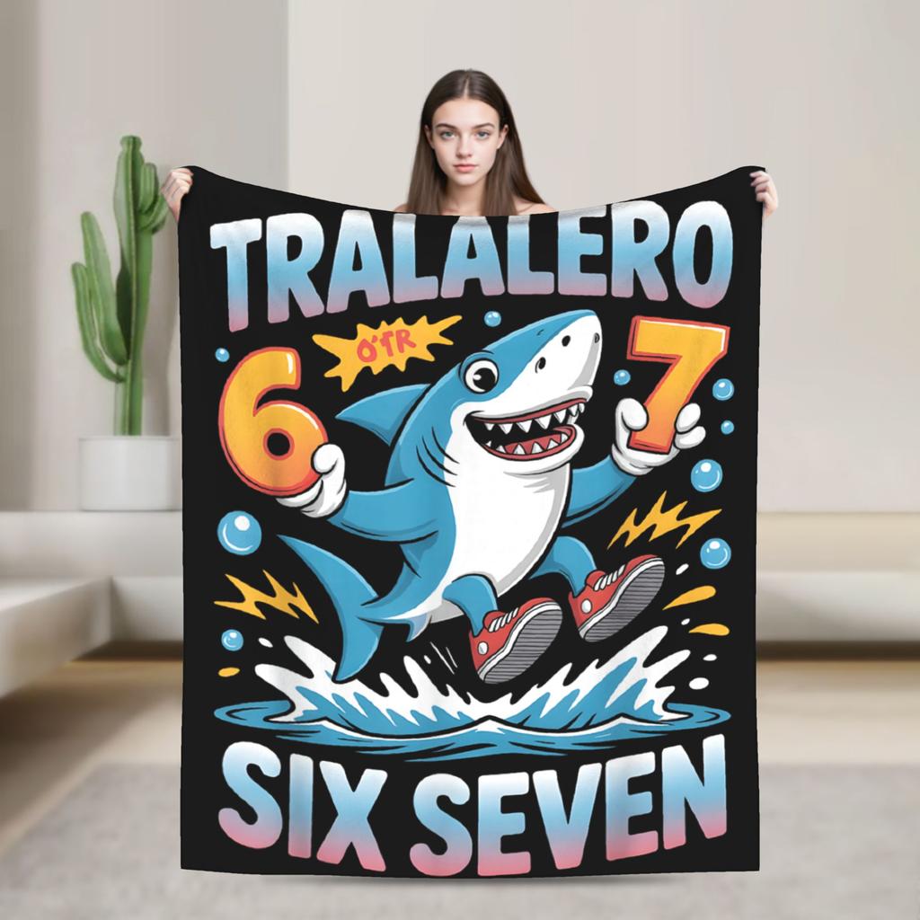 Popular 67 Brainrot Italian Meme Funny Blanket Warm Soft Flannel Throw For Sofa Office Travel Men Women Multi Sizes