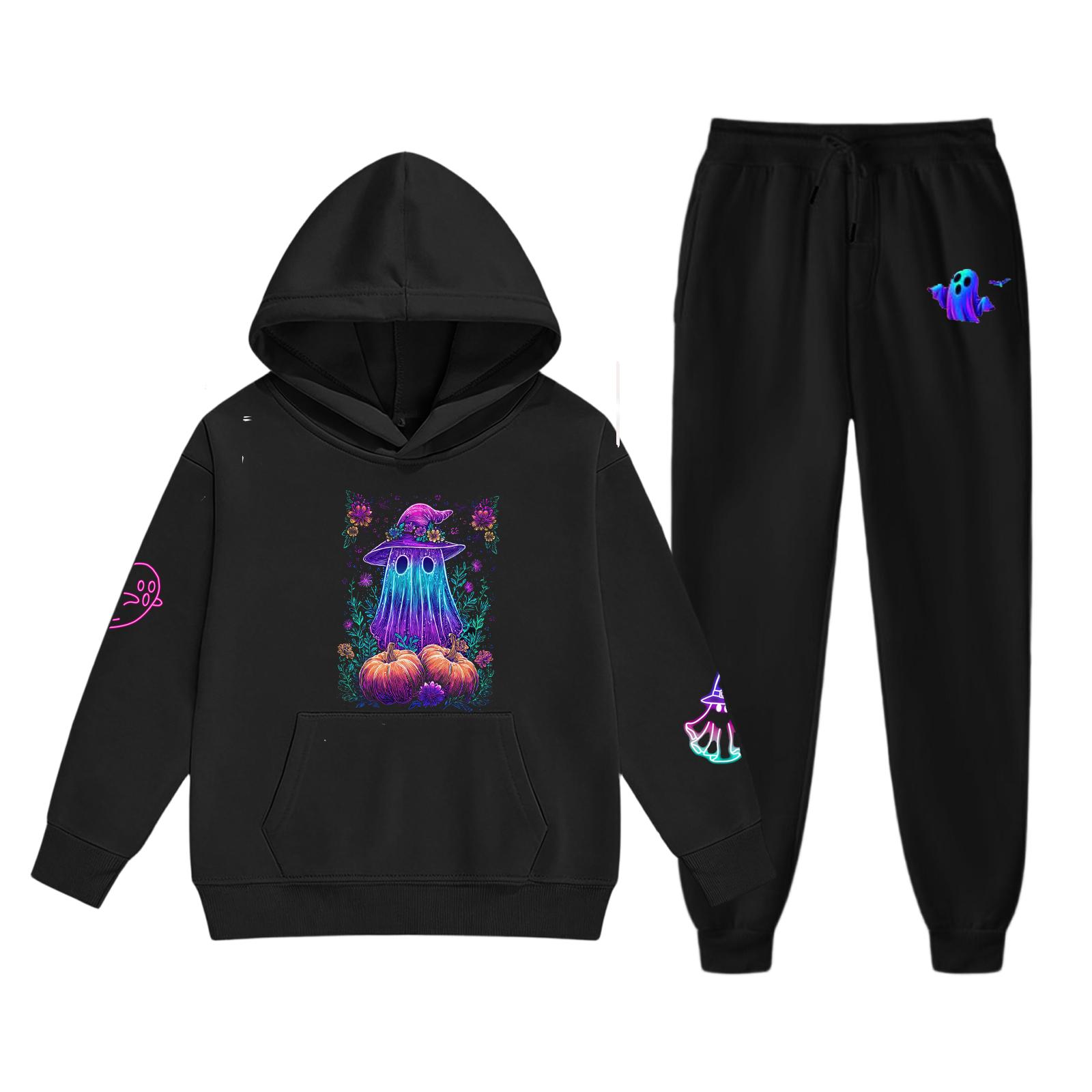 Kids Halloween Print Sweatshirt and Pants Set for Toddler Boys Girls 100