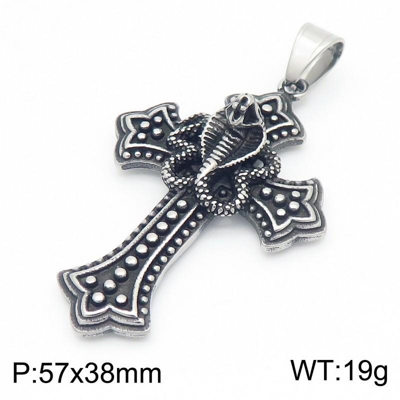Flying Wings Pendant, Gothic Lion Head Rose Cross Wings Titanium Steel Men'S Pendant