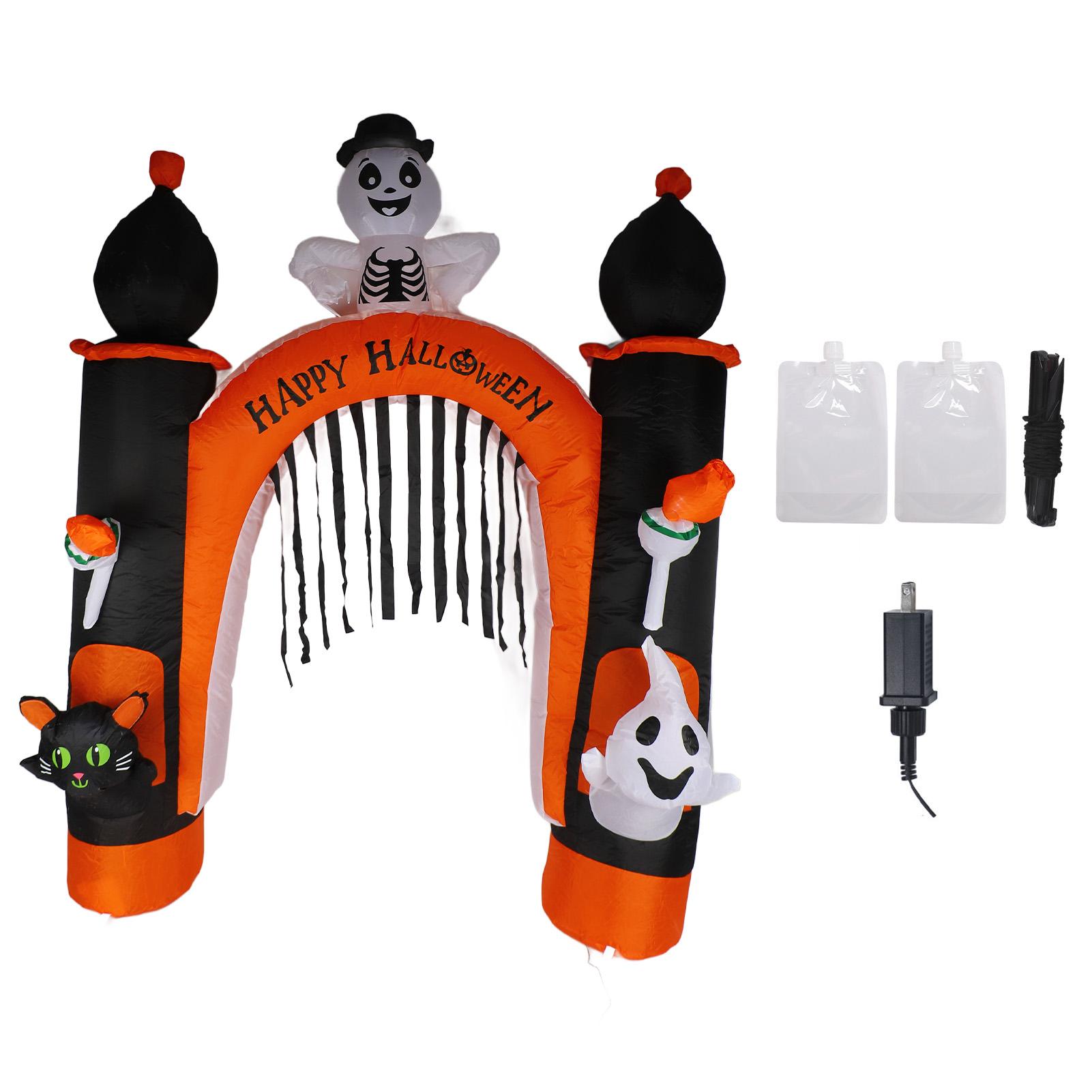 

8 футов Череп Призрак Надувная Арка Светодиодный Светильник Для Крытого Уличного Призрака Тыквы Надувная Арка Украшения