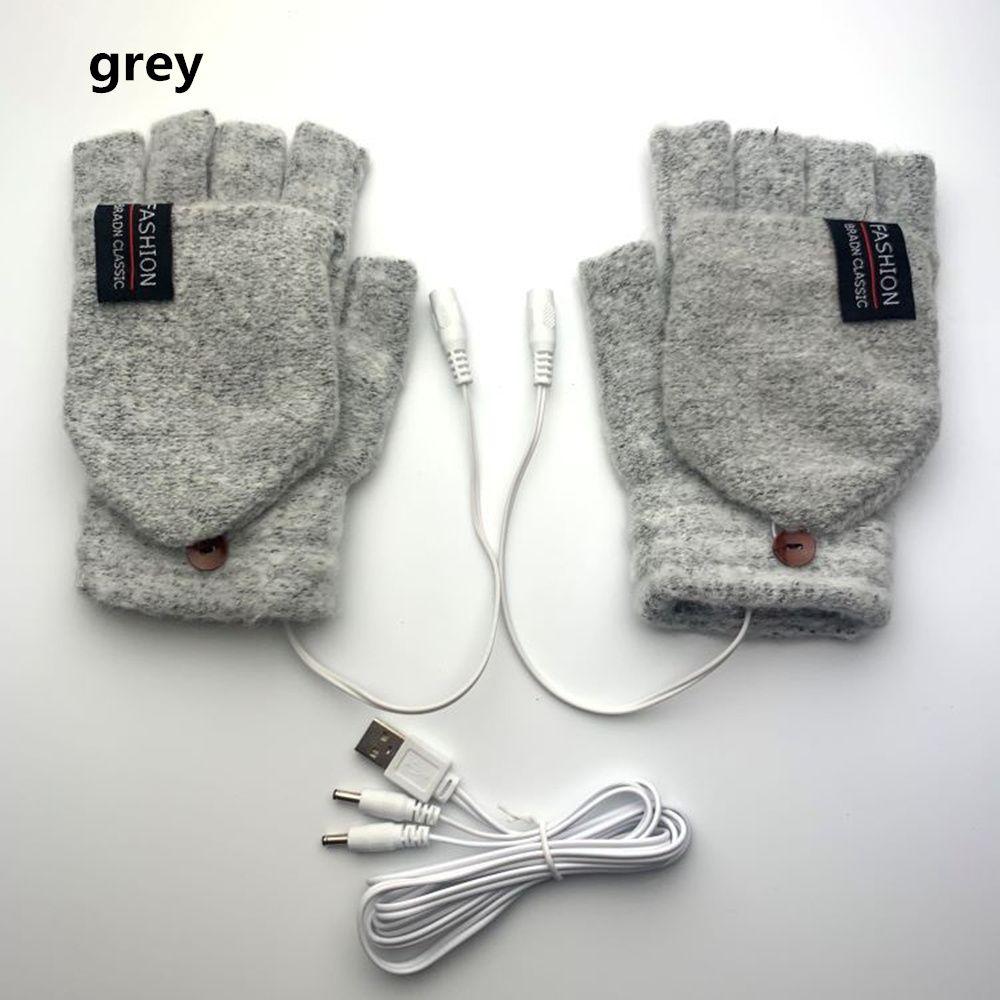 New USB Winter Full&Half Finger Heated Gloves Mitten Electric Heating Gloves