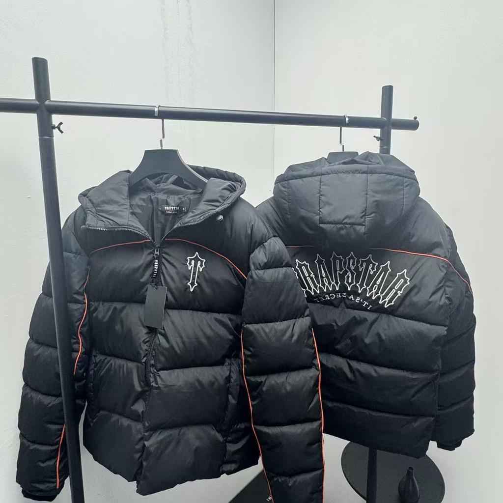 Trapstar Men's Winter Embroidered Hooded Down Jacket - American Street Hip Hop Style