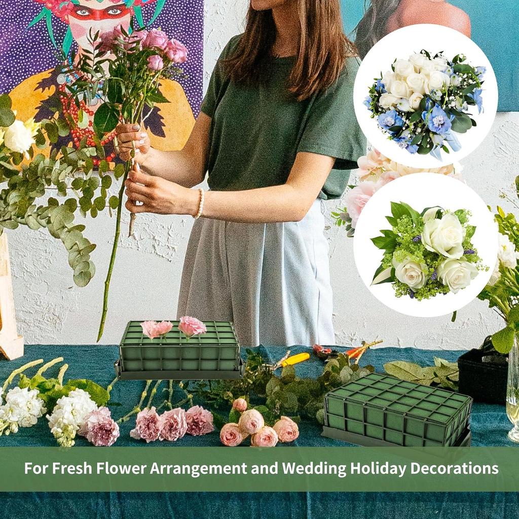 Flower Foam Cage Blocks for Artificial&Fresh Flower Cuttable Dry Wet Florist Floral Brick Arrangement Wedding Party Decoration