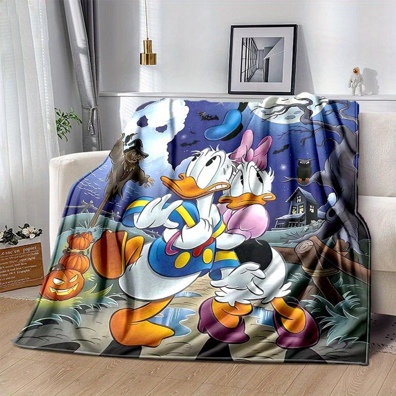 1pc. Halloween Themed Cartoon Duck Couple Blanket, Seasonal Home Decorative Throw for All Seasons, Cute Gift Idea for Friends and Family, Li
