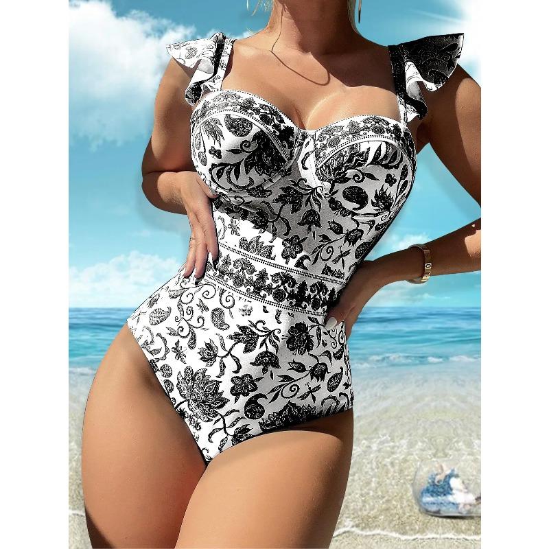 2026 New One-Piece Bikini Sexy Printed Swimsuit Summer Beach Swimwear Bathing Suit For Women