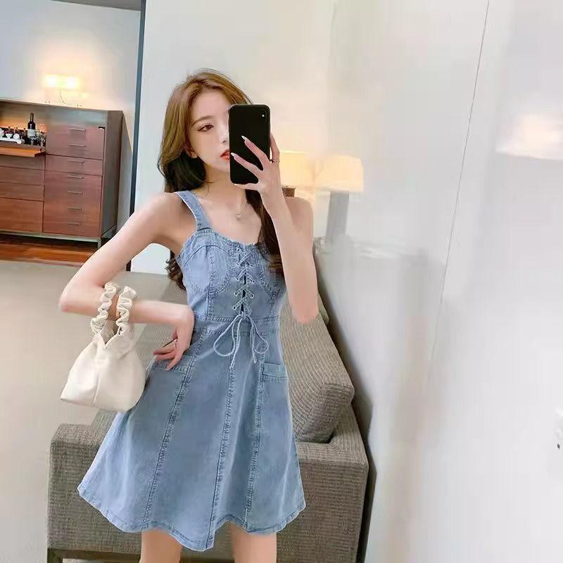 

Stylish Age-Reducing Denim Overall Skirt for Women - Tummy-Cinching & Slimming, 2025 Summer 3XL