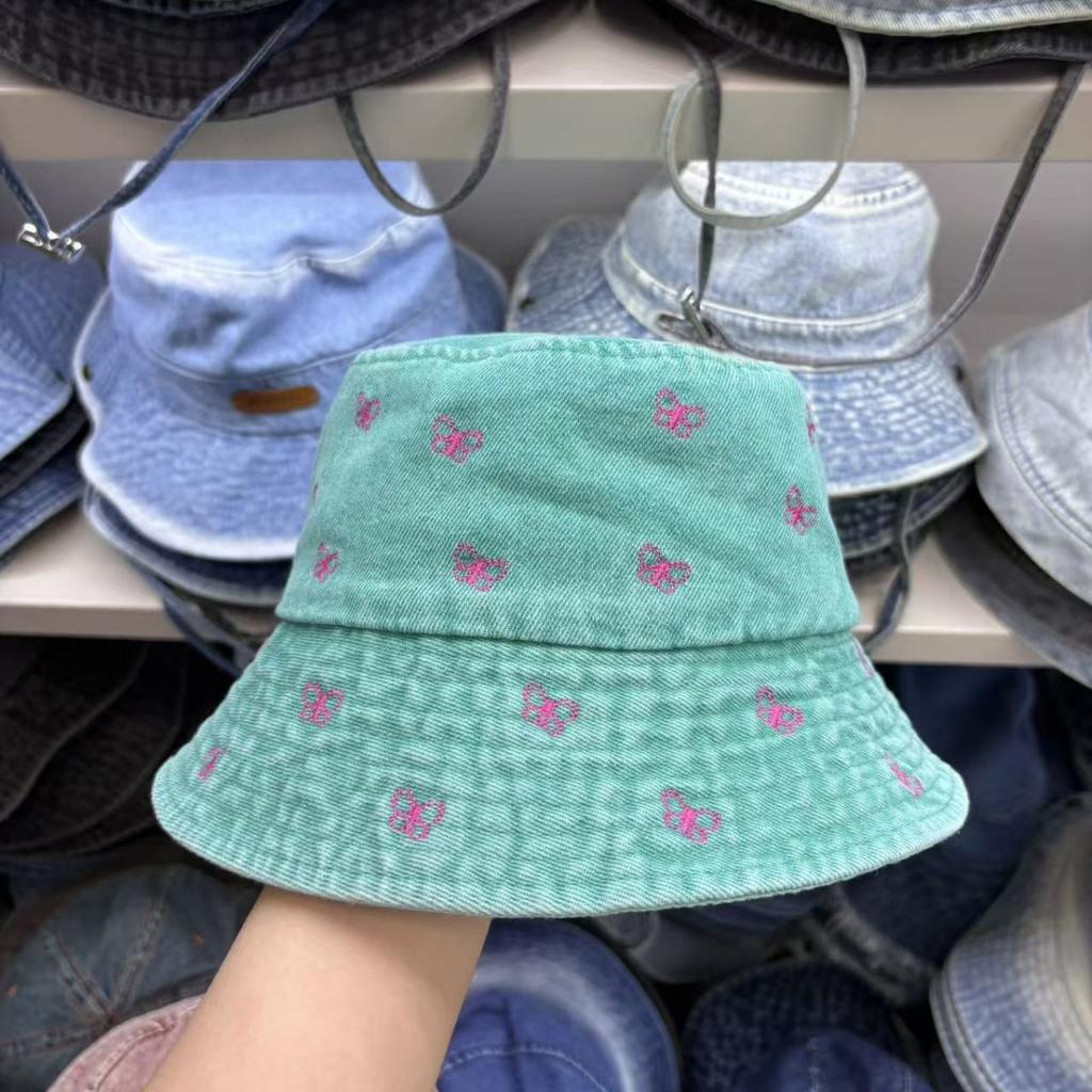 Embroidered Fisherman Hats Women, And Trendy Bucket Hat Vintage Foldable Sunshade New Casual