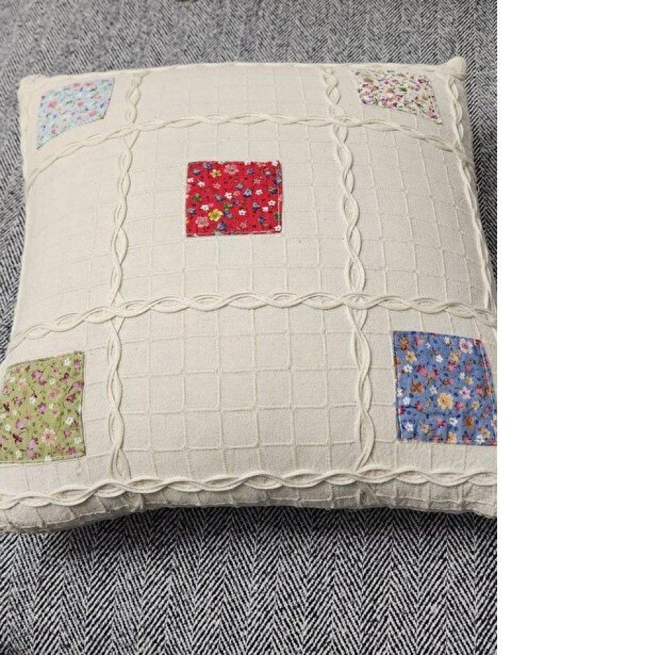Handmade Cotton 2 Piece Patchwork Cushion Cover