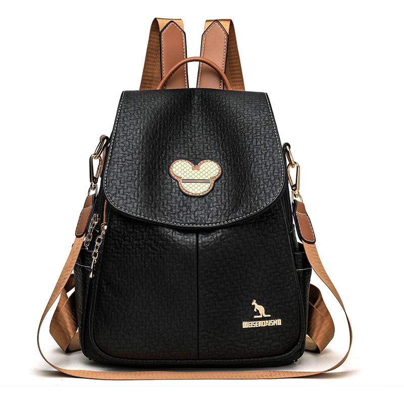 Schoolbag1011 Autumn New Fashion Simple Shoulder Shoulder Korean Version Atmospheric Backpack Trend Travel Women's Bag