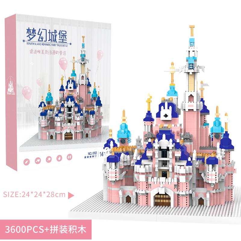 Small Particles Diy Puzzle Castle Building Block Simulation Princess Castle Model, Children'S Building Block Toy