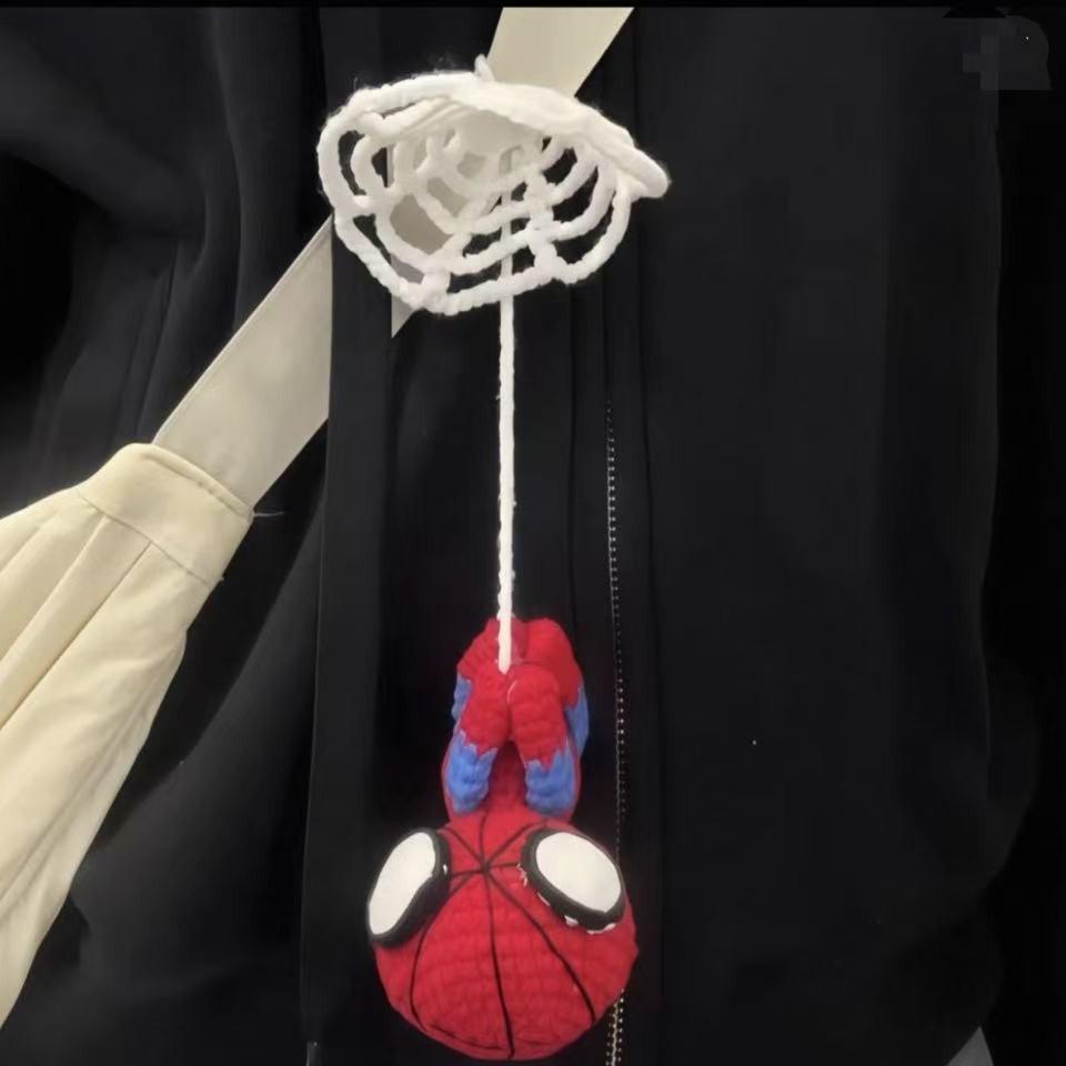 Crochet Toy with Retractable Web Line for Interactive Play