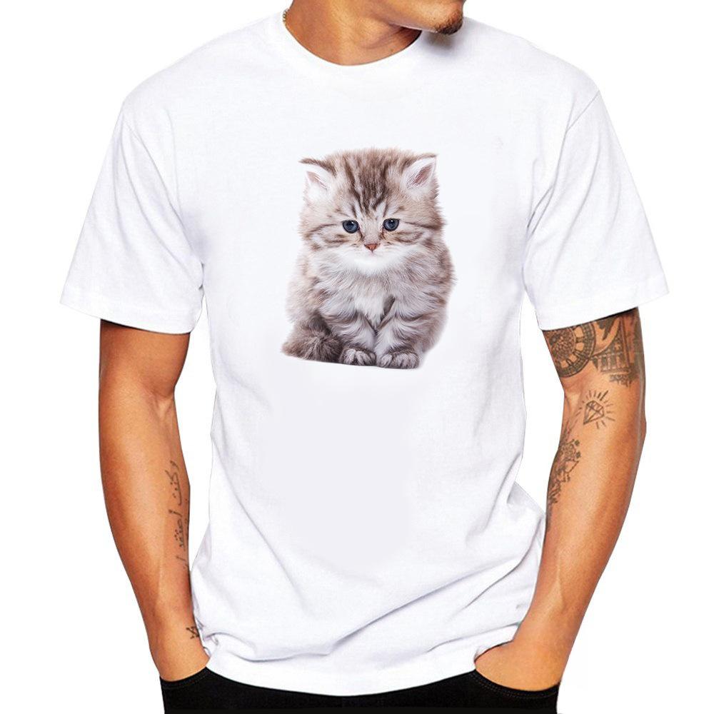 Personalized Printed T-shirt Short Sleeved Men's T-shirt Animal Print Straight Tube for Teenagers