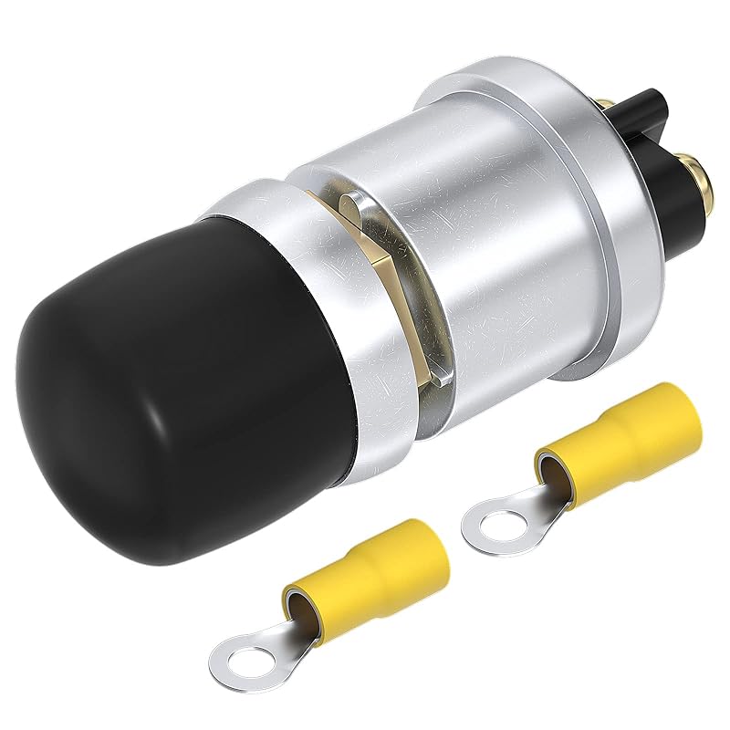 DaierTek Push Button Starter Switch 12V / 24V Waterproof Push Start Button 50A Heavy Duty Momentary Weatherproof for Horn Engine Car Truck Tractor 1Pc