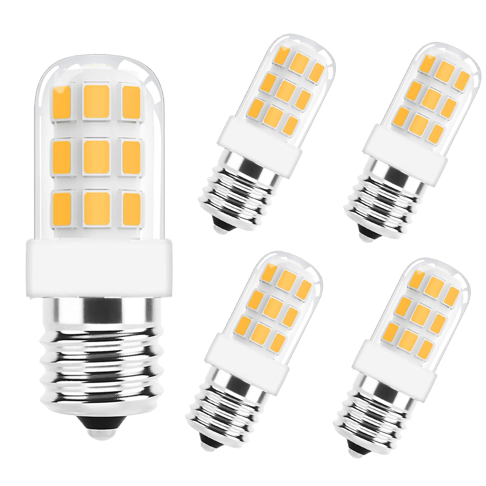 

[Set of 5] ZSSXOLED E12 Base LED Bulbs, 2W, 240LM, 15-20W Equivalent, C7 E12 Bulbs, Energy-Saving, Full Beam Distribution, Small Round Bulbs, 3000K