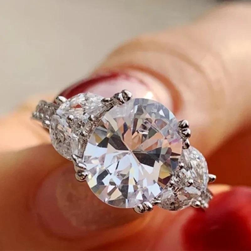 Fashion Versatile Cubic Zirconia Ring For Women Simple Stylish Wedding Bride Accessory Party Jewelry Drop Shipping
