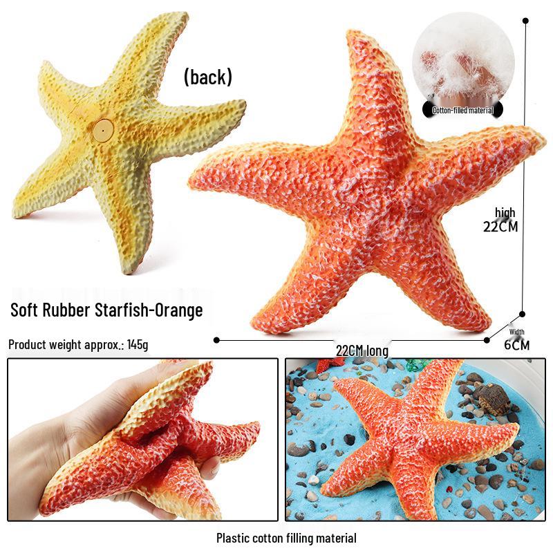 Kids' Cognitive Marine Animal Toys: Soft Rubber Models - Pufferfish, Starfish, Crab, Nautilus, Sailfish, Manta Ray.