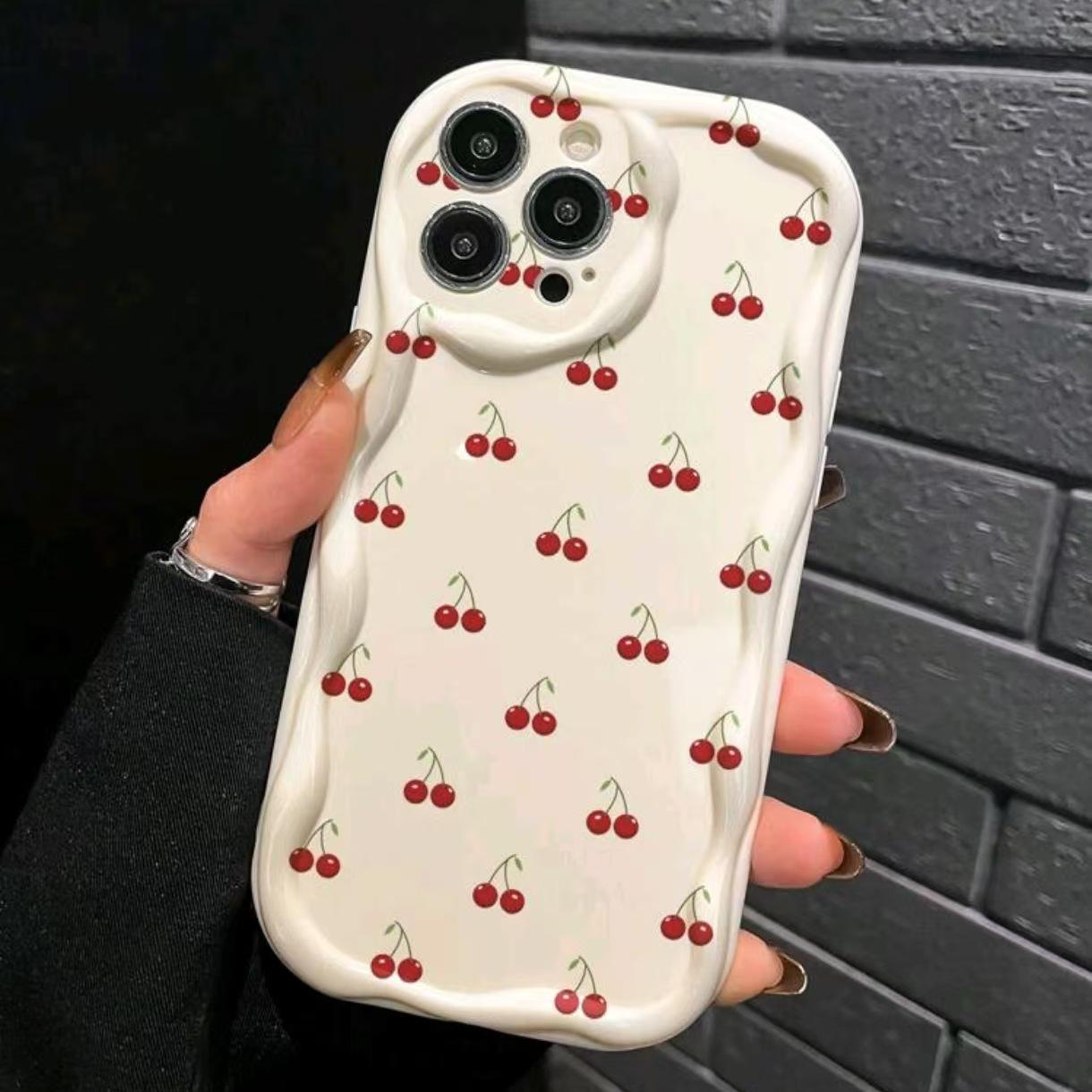 

Cherry Cream Full Screen Phone Case for Apple iPhone 17 Pro Max/16/15/14/13 Pro iPhone 15 Pro