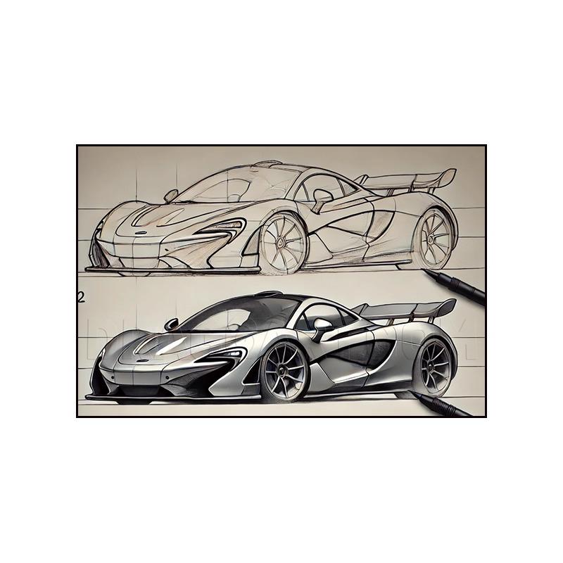 Pittura su Tela Poster a Tema Auto Pittura Decorativa Soggiorno Camera da Letto Stanza E-sport Murale da Corsa Supercar GTR