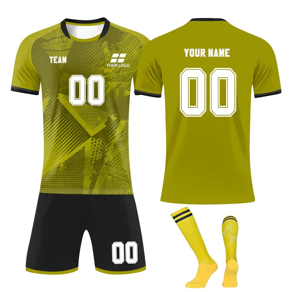 Men's Soccer Jersey Set Breathable Quick-Dry Sportswear with Shorts & Socks for Training & Matches